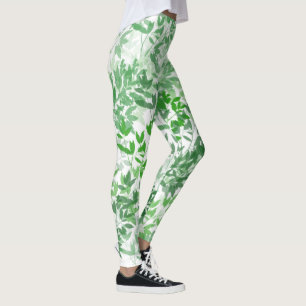 Botanische groene Yoga Pilates Hot Pants Leggings