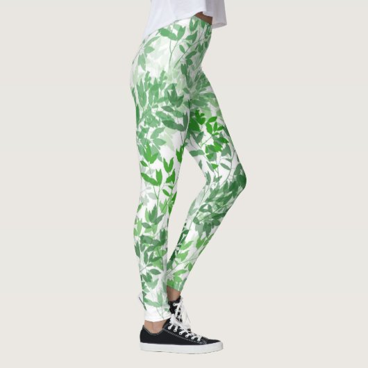 Botanische groene Yoga Pilates Hot Pants Leggings (Rechts)