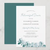 Botanische groenere modern huwelijksrepetitiediner kaart (Voorkant / Achterkant)