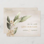 Botanische groenery , behalve de datum aankondigingskaart (Voorkant / Achterkant)