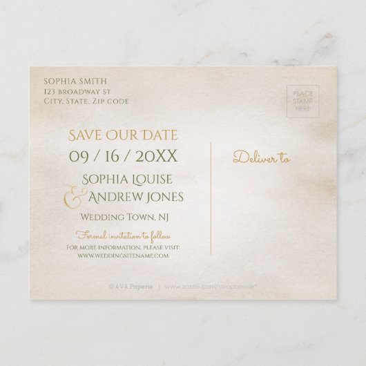 Botanische groenery , behalve de datum aankondigingskaart (Achterkant)