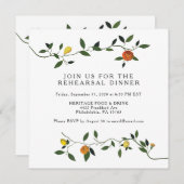 Botanische groenery, Lemons Rehearsal Dinner Invit Kaart (Voorkant / Achterkant)
