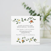 Botanische groenery, Lemons Rehearsal Dinner Invit Kaart (Staand voorkant)