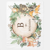 Botanische groenery Woodland Animals Baby Nursery Fleece Deken (Voorkant)