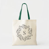 Botanische groenery Wreath Monogram Tote Bag (Voorkant)