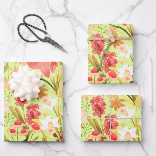 Botanische groenpapierbladen inpakpapier vel (Voorkant)