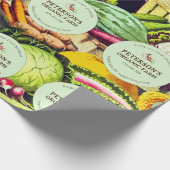 Botanische  Groenten Lokaal Boerenlabel Cadeaupapier (Hoek)