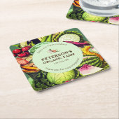 Botanische  Groenten Lokaal Boerenlabel Kartonnen Onderzetters (Schuin)