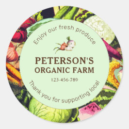 Botanische Groenten Lokaal Boerenlabel Ronde Sticker