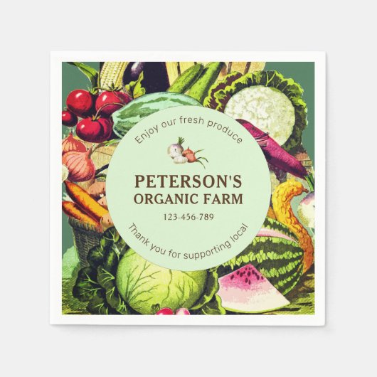 Botanische Groenten Lokaal Boerenlabel Servet (Voorkant)