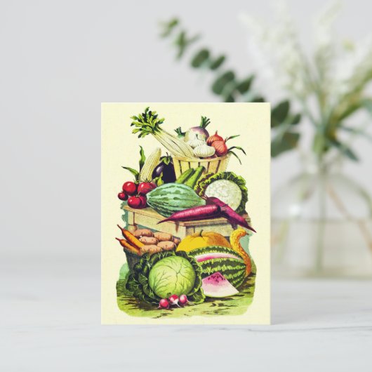 Botanische  Groenten Tuin Boerderij Oogst Briefkaart (Staand voorkant)