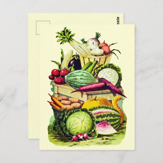 Botanische Groenten Tuin Boerderij Oogst Briefkaart (Voorkant / Achterkant)