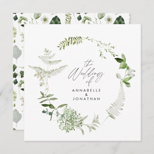 Botanische grote, elegante, moderne, delicate brui kaart (Voorkant / Achterkant)