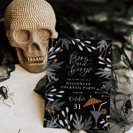 Botanische Halloween Cocktail Party Invitation Kaa Kaart