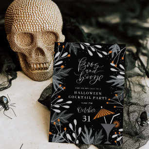 Botanische Halloween Cocktail Party Invitation Kaa Kaart