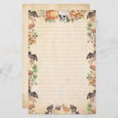 Botanische Halloween met vleermuizen en pompoenen  Briefpapier (Voorkant / Achterkant)