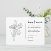 Botanische Hand Drawn Wedding Invitation Kaart (Staand voorkant)