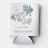 Botanische handgeschreven waterverf slaat de datum blikjeskoeler (Voorkant)