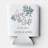 Botanische handgeschreven waterverf slaat de datum blikjeskoeler (Achterkant)