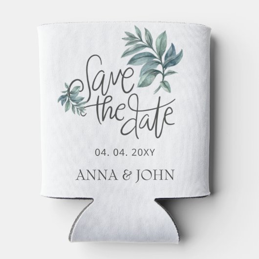 Botanische handgeschreven waterverf slaat de datum blikjeskoeler (Achterkant)