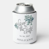 Botanische handgeschreven waterverf slaat de datum blikjeskoeler (Blikje Achterkant)