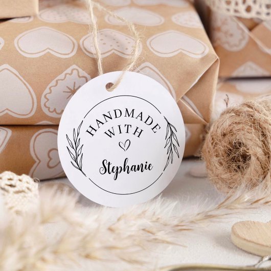 Botanische Handgetekende Handgemaakte met Liefde R Zelfinktende Stempel