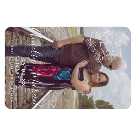 Botanische handleiding getekend op Datum foto Ma Magneet (Horizontaal)