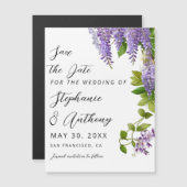 Botanische Hangende Paarse Wisteria Bruiloft (Voorkant / Achterkant)