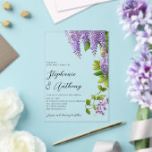 Botanische Hangende Paarse Wisteria Bruiloft Acryl Uitnodigingen (Insitu (Huwelijk))
