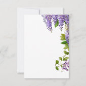 Botanische Hangende Paarse Wisteria Bruiloft Bedankkaart (Achterkant)