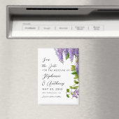 Botanische Hangende Paarse Wisteria Bruiloft Magneet (Insitu (Vaatwasser))