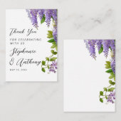 Botanische Hangende Paarse Wisteria Bruiloft Notitiekaartje (Voorkant / Achterkant)