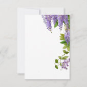 Botanische Hangende Paarse Wisteria Bruiloft RSVP Kaartje (Achterkant)