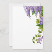 Botanische Hangende Paarse Wisteria Bruiloft Save The Date (Achterkant)