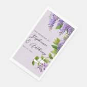 Botanische Hangende Paarse Wisteria Bruiloft Servet (Hoek)