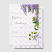 Botanische Hangende Paarse Wisteria Bruiloft Vellum Uitnodigingen (Offset (Uitnodiging))