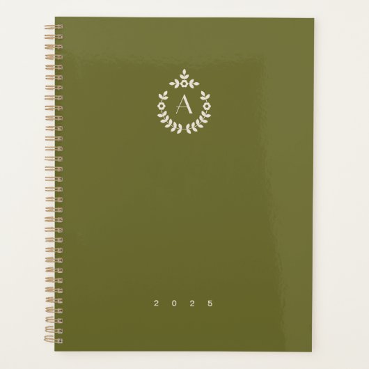 Botanische hangerenkam monogram per jaar planner (Voorkant)