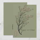Botanische Happy Birthday Card Kaart (Voorkant / Achterkant)