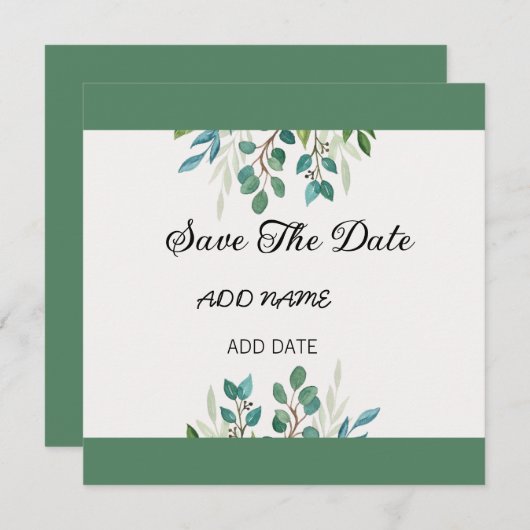 Botanische harige grijze vierkant behalve de datum (Voorkant / Achterkant)