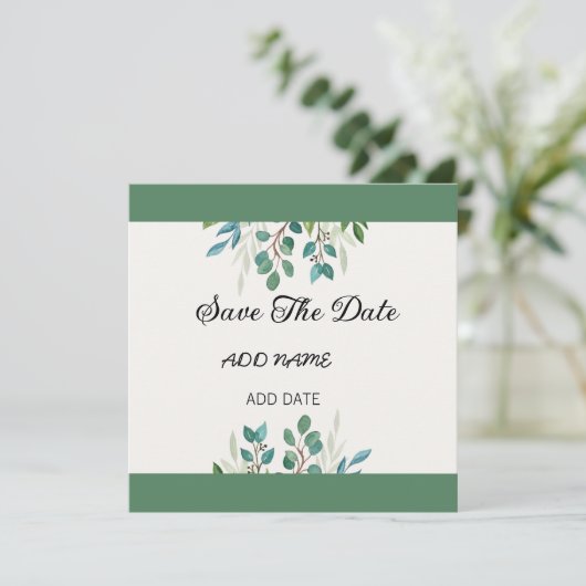 Botanische harige grijze vierkant behalve de datum (Staand voorkant)