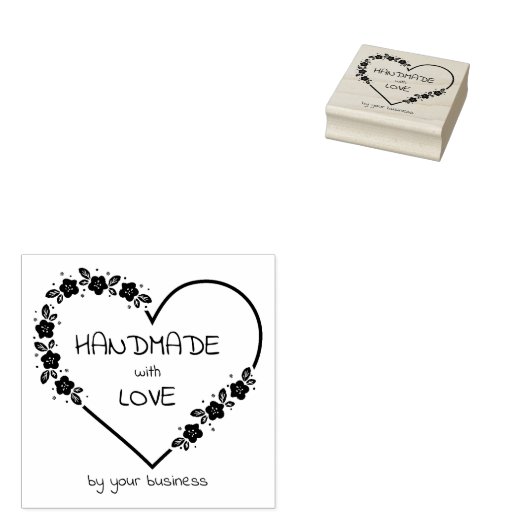 Botanische hartenhandleiding met grote smaak en li rubberstempel (Gestempeld)