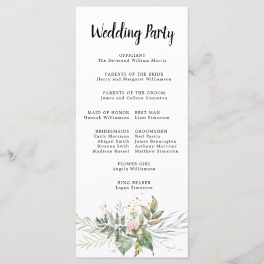 Botanische hartenweddenschappen programmakaart (Achterkant)