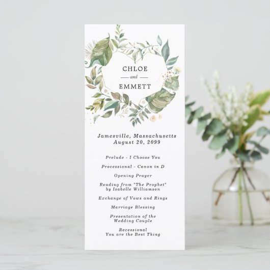 Botanische hartenweddenschappen programmakaart (Staand voorkant)