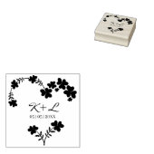 Botanische hartwonden Floral Garland Initialen Rubberstempel (Gestempeld)