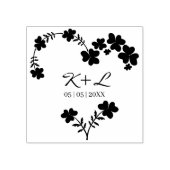 Botanische hartwonden Floral Garland Initialen Rubberstempel (Afrduk)