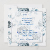 Botanische hedendaagse Floral Toile Wedding Kaart (Achterkant)
