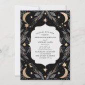 Botanische Hemelse Maan Sterren Huwelijk Kaart (Voorkant)