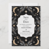 Botanische Hemelse Maan Sterren Huwelijk Save The Date (Voorkant)