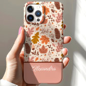 Botanische Herfst Bloem Bladeren Script Naam Case-Mate iPhone Case