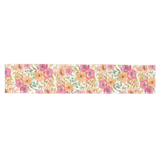 Botanische herfst bloem waterverf bruiloft shower medium tafelloper (Horizontaal)